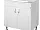 Negrari Eco Bianco Lavatoio Misura 80x50 L80 P50 H85 CM Interno Bagno Lavanderia Base Nobi...