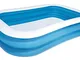 Bestway 54006 Piscina Family Rettangolare a 2 Anelli, Azzurro, 262 x 175 x 51 cm, 982 litr...