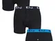 Pringle Mens 3 Pack William Pulsante Anteriore Cotton Boxer Extra Large Nero a Contrasto