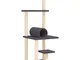 vidaXL Albero per Gatti con Tiragraffi in Sisal Grigio Scuro 136 cm