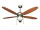 Zephir ZFS9110M Ventilatore da Soffitto con Lampada, Marrone, a risparmio energetico, 230v...