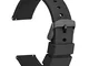 WOCCI 22mm Orologi Cinturino in Silicone con Fibbia Nera per Uomo Donna (Nero)