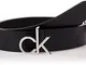 Calvin Klein Low Fix Belt 30mm Cintura, CK Black, 85 Donna