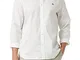 Lacoste CH2933 Camicia Regolare Fit, Blanc, S/M Uomo