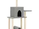 vidaXL Albero per Gatti con Tiragraffi in Sisal Grigio Chiaro 122 cm