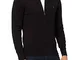 Tommy Hilfiger Pima Cotton Cashmere Zip Through Maglione Cardigan, Nero, M Uomo