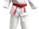 Double Y Tristar Dobok Taekwondo - Collo Bianco, Unisex - Adulto, Bianco, 160