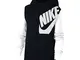 Nike B NSW HOODIE FZ KIDS PACK, Felpa Bambino, black/White/Black heather/(white), S