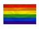 Bandiera Arcobaleno 90X150cm-Gay Pride flag Rainbow LGBT FLAG Poliestere Metallo Occhielli...