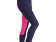 Shires, pantaloni da donna alla cavallerizza bicolore., Navy/Pink, 26"/66 cm