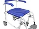 KMINA PRO - Sedia Doccia Disabili con Ruote, Sedia a Rotelle Doccia, Sedia Comoda WC per A...