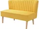 vidaXL Divano da 2 Posti da Salotto Soggiorno in Stoffa 117x55,5x77 cm Giallo