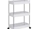 SONGMICS Carrello Portaoggetti a 3 Ripiani, Scaffale con Ruote per Cucina, Carrellino Salv...