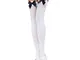 Leg Avenue 6255 - Calze autoreggenti trasparenti con fiocco, misura unica, colore: Bianco/...