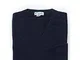 Caputo Pure Cachemire Maglione Uomo Scollo a V in pregiato Cashmere 100% (Blu Navy, XXL)