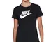 Nike Sportswear Essential, Felpa con Cappuccio in Fleece Donna, Nero (Black/White), L