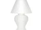 Hervit Lampada Grande potiche Traforata con Cappello Porcellana Bianco H95 cm