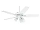 Hunter Fan Builder Plus Ventilatore da soffitto con Luce E27, 240 W, Bianco, 132 cm