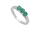Silvancé R681E - Anello da donna in argento 925 rodiato, con vera gemma: smeraldo ca. 0,57...