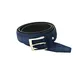 SH Leder ® SHG526/30 - Cintura in pelle scamosciata italiana, unisex, larghezza 3 cm Blu s...