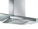 TURBOAIR Cappa Cucina Aspirante 90 cm colore Inox Vetro -SEMPIONE IX/A/90