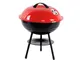 BARBECUE PORTATILE ROSSO NERO (38 X 38 X 39 CM)