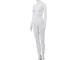 vidaXL Manichino Donna Figura Intera Base in Vetro 175cm Bianco Lucido Modello