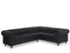 Divano angolare Vintage in Pelle Nera Versione Sinistra Chesterfield