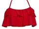 Flyrong - Costume da bagno da donna imbottito a vita alta T-red L