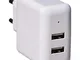 AmazonBasics - Caricabatterie da parete a 2 porte USB (2,4 A) - Bianco