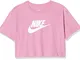 Nike Sportswear Essential, T-Shirt Ridotta Donna, Magic Flamingo/White, L