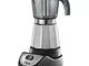 De'Longhi EMKM6.B "Alicia", Caffettiera Elettrica Moka, per 6 tazze, Nero/Argento