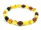 Bracciale unisex in ambra baltica naturale 19 cm - Perle di ambra lucidata - Gioielli in a...