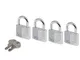 Master Lock 9140EURQNOP Confezione da 4 Lucchetti a Chiave in Alluminio, Grigio, 4 x 5.9 x...