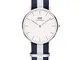 Daniel Wellington Classic Glasgow Orologio Unisex Adulto, 36mm, in NATO, Blu/Bianco/Argent...