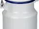 ibili Milk Churn 1 l of Enamelled Steel in White/Blue, 10 x 10 x 22 cm