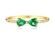 Epinki Donna 18K Oro Anello 0.45ct Smeraldo Cuore Nodo Arco Anelli Fidanzamento Matrimonio...