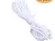 Litthing 3mm 50m Cordoncino Elastico Piatto Cavo Elastico Bianco Lunghezza Nastro per Cuci...