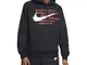 Nike Sportswear Swoosh, Felpa Pullover con Cappuccio Uomo, Black/White, L