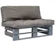 vidaXL Divano da Giardino su Pallet Cuscini Grigi Ottomana Sofa Divanetto Chaise Longue Ar...