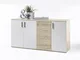 AVANTI TRENDSTORE - BEA 3- Sideboard in Imitazione di Quercia San Remo Chiaro/Bianco, ca....