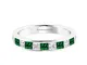 3 mm 0.75 carati verde smeraldo Princess & diamante Half Eternity anello in oro bianco e o...
