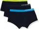 Emporio Armani Underwear Multipack-B-Side Logo 3-Pack Trunk Boxer Brief, Blu (. 64135), Me...