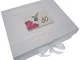 WHITE COTTON CARDS Grande Scatola dei ricordi Compleanno con Uccello Humming, Fatta a Mano...