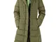 OROLAY Piumino da Donna con Cappotto Lungo Maniche Raglan con Cappuccio in Pelliccia Army...