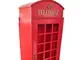 Fleda TRADING Cabina Telefonica Inglese British Style Mobile Vetrina in Legno con Luce a L...