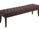 CLP Panca Design Chesterfield Ramses in Tessuto I Panchina Ingresso Capitonné, Telaio Legn...