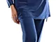 Musuly Burkini Blu Scuro – Combinazione Costume da Bagno con Velo (46)