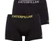 Caterpillar - Boxer da uomo, abbigliamento da lavoro, confezione doppia Nero M