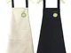 YZZT Grembiuli da Cucina,2 PZ Grembiule Donna con tasche,regolabile,impermeabile,Grembiule...